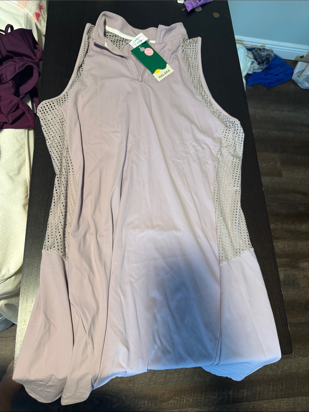 HALARA Lilac Mesh-Panel Athletic Dress